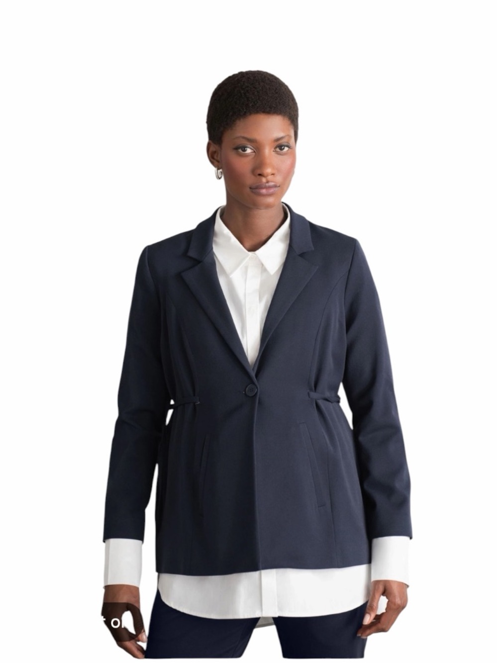 Seraphine The Work‎ Edit Taye Navy Blue Ponte Maternity Blazer Jacket Size 8